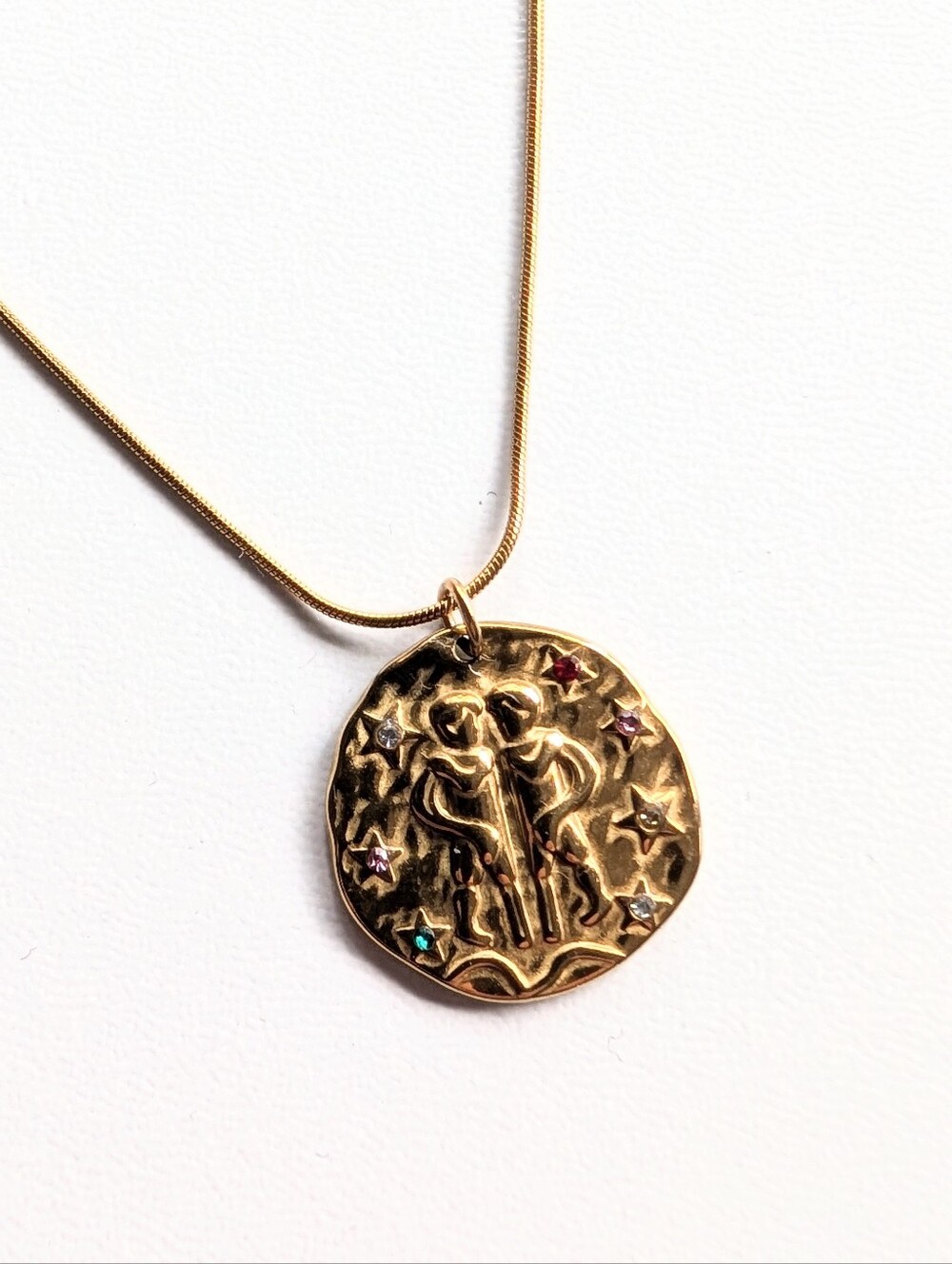 Gemini Zodiac Necklace Gold Filled